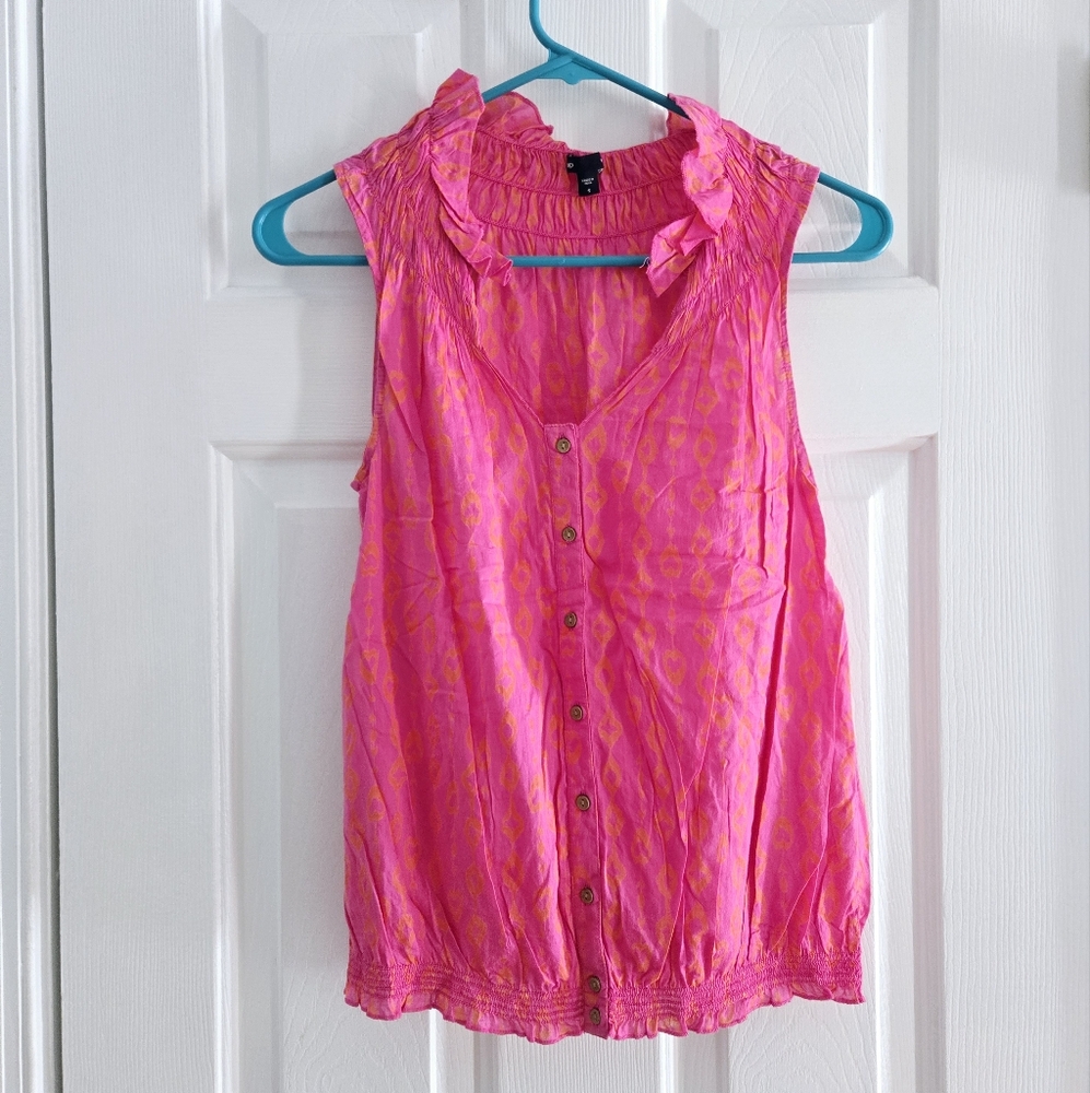 Vintage Small Gap Pink Sleeveless Button-Up Blouse
